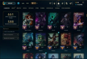 Bronze 1 com TODOS os Champs e 229 Skins ( MAIN SUP ) - League of Legends LOL