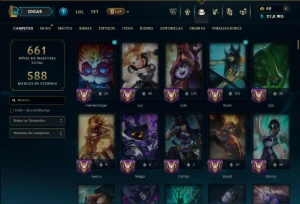 Bronze 1 com TODOS os Champs e 229 Skins ( MAIN SUP ) - League of Legends LOL