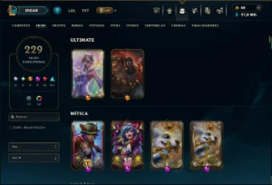 Bronze 1 com TODOS os Champs e 229 Skins ( MAIN SUP ) - League of Legends LOL