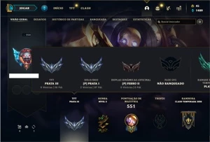 Conta prata 1 com TODOS os champs e 134 Skins + 5 Vitoriosas - League of Legends LOL