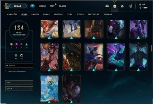 Conta prata 1 com TODOS os champs e 134 Skins + 5 Vitoriosas - League of Legends LOL
