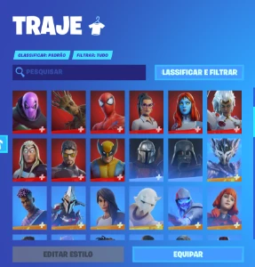 Conta Fortnite, do capitulo 2 até o atual. Com Foice.
