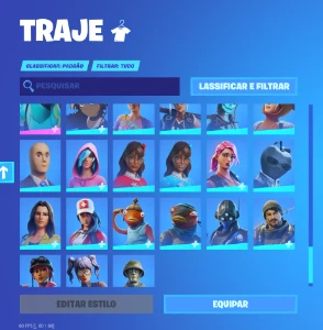 Conta Fortnite, do capitulo 2 até o atual. Com Foice.