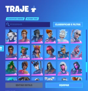 Conta Fortnite, do capitulo 2 até o atual. Com Foice.
