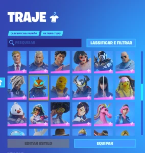 Conta Fortnite, do capitulo 2 até o atual. Com Foice.
