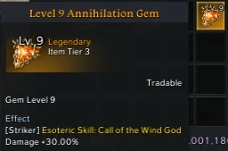Gema level 9 - ataque ou cd - Lost Ark