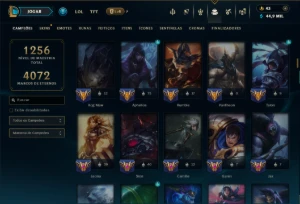 Platina 1 com TODOS os Champs e 571 Skins ( Nivel 873 ) - League of Legends LOL