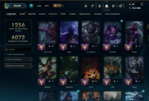Platina 1 com TODOS os Champs e 571 Skins ( Nivel 873 ) - League of Legends LOL