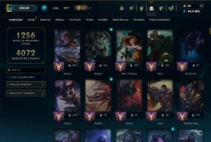 Platina 1 com TODOS os Champs e 571 Skins ( Nivel 873 ) - League of Legends LOL