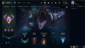 conta LoL full champ 720 skins plat 1 64% win rate - League of Legends