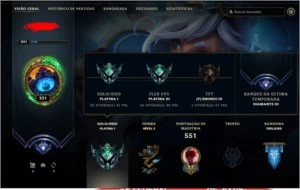 Conta Platina 1 (D2 mmr) com todos os champs e  248 skins. - League of Legends LOL