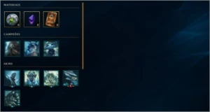 CONTA PRATA 4 COM VARIOS CHAMP SKIN E FRAGMENTOS DE SKIN - League of Legends LOL