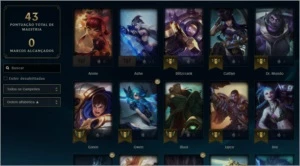 CONTA PRATA 4 COM VARIOS CHAMP SKIN E FRAGMENTOS DE SKIN - League of Legends LOL