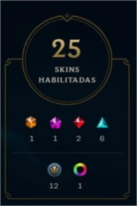 CONTA LOL: COM 25 SKINS - 69 CHAMPIONS - BORDA GOLD - League of Legends