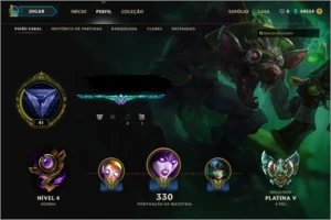 Conta lol 356 skins Plativa V  TOP - League of Legends