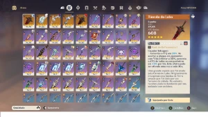 Conta Genshin Impact com 15 personagens 15 e 5 armas