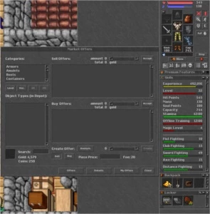 EK 57, 800k bank, 250 tibia coins e TODOS itens de Natal