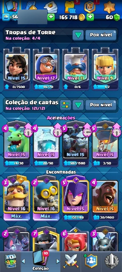 CONTA CLASH ROYALE LEVEL 56