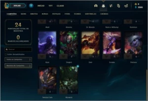 Conta DIAMANTE 4 com 60% de win rate, 27 champs e 2 skins - League of Legends LOL