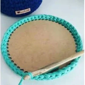 Kit Base Para Crochê, MDF 3mm, Fio De Malha 25 cm Souplast - Artesanato e Personalizados