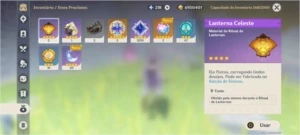 Conta Genshin Impact AR 51 com personagens 5 estrelas!