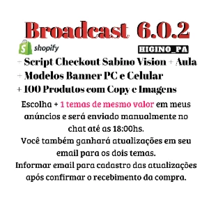 Tema Shopify Broadcast + Atualizações e Brindes - Outros