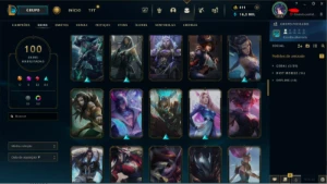 Conta 100 skins Platina IV - League of Legends LOL