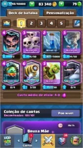 conta clash royale level 11 todas as cartas