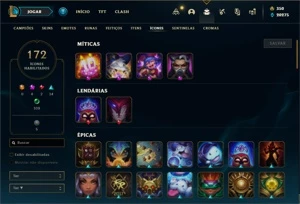 Conta bronze 2 com 125 Champs e 99 Skins (Mais de 500 jogos) - League of Legends LOL