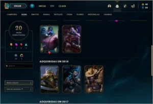Conta unranked com 20 skins e 48 champs - League of Legends LOL