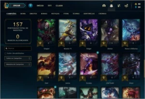 Conta unranked com 20 skins e 48 champs - League of Legends LOL