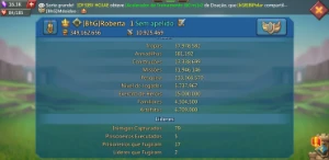 Conta Lords Mobile 339 M de poder