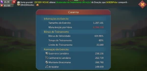 Conta Lords Mobile 339 M de poder