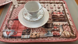 Jogo Americano Hora do Café - 4 Peças - Artesanato e Personalizados