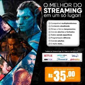 Todas As Plataformas De Streaming + 6000 Canais Fechados - Assinaturas e Premium