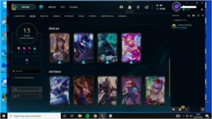 Conta ouro 2 mmr de plat 13 Skins - League of Legends LOL