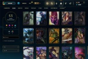 Unranked com 90 Champs e 53 Skins + 30 Espolios - League of Legends LOL