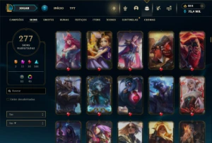 Unranked com TODOS os Champs e 277 Skins + 8 Prestigios - League of Legends LOL