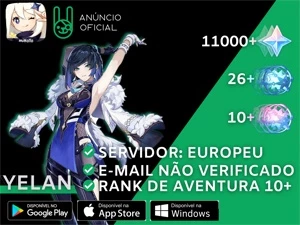 CONTA REROLL GENSHIN IMPACT | YELAN AR-10 // ENVIO IMEDIATO!