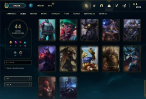 Conta Unranked com 92 Champs e 44 Skins - League of Legends LOL