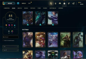 Conta Unranked com 92 Champs e 44 Skins - League of Legends LOL