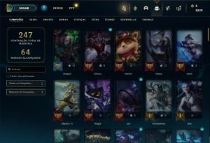 Conta Unranked com 92 Champs e 44 Skins - League of Legends LOL