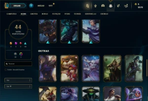 Conta Unranked com 92 Champs e 44 Skins - League of Legends LOL