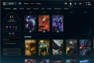 Conta prata 1 com 66 Champs e 41 Skins + 325k de Vayne - League of Legends LOL
