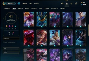 Conta prata 1 com 66 Champs e 41 Skins + 325k de Vayne - League of Legends LOL