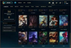 Conta diamante 4 com 30 champs e 3 skins - League of Legends LOL