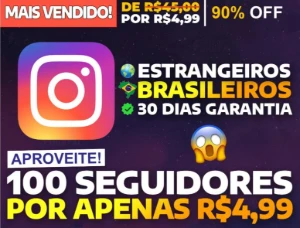 [MAIS VENDIDO] 100 Seguidores Instagram por apenas R$ 4,97