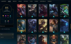 VENDO minha conta de lol criada em 2020, com 85 skins; - League of Legends