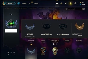 Conta prata 4 com 63 Champs e 16 Skins - League of Legends LOL
