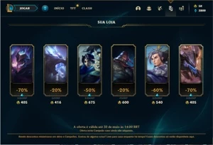 Conta prata 4 com 63 Champs e 16 Skins - League of Legends LOL